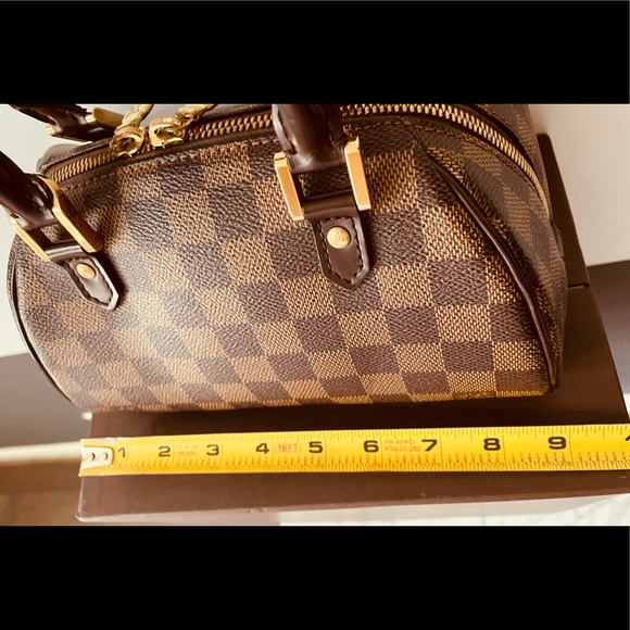 đź’ŻAUTHENTIC LOUIS VUITTON RIVERA MINI HAND BAG PURSE DAMIER EBENE - Picture 14 of 16